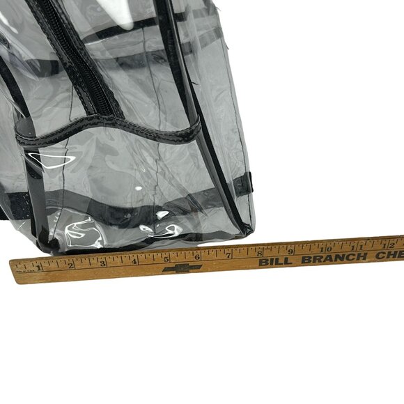 Clear Waterproof Backpack Security Approved Bookbag Black Trim Vinyl PVC - Picture 7 of 8